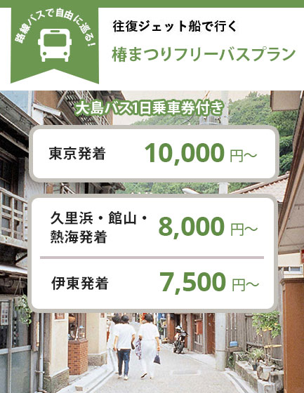 往復ジェット船で行く 椿まつりフリーパス